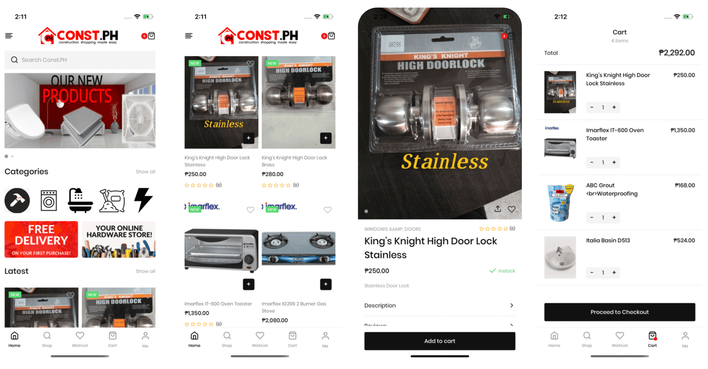 Const.PH — Online hardware store app with wishlist, cart and checkout built by VenderIT
