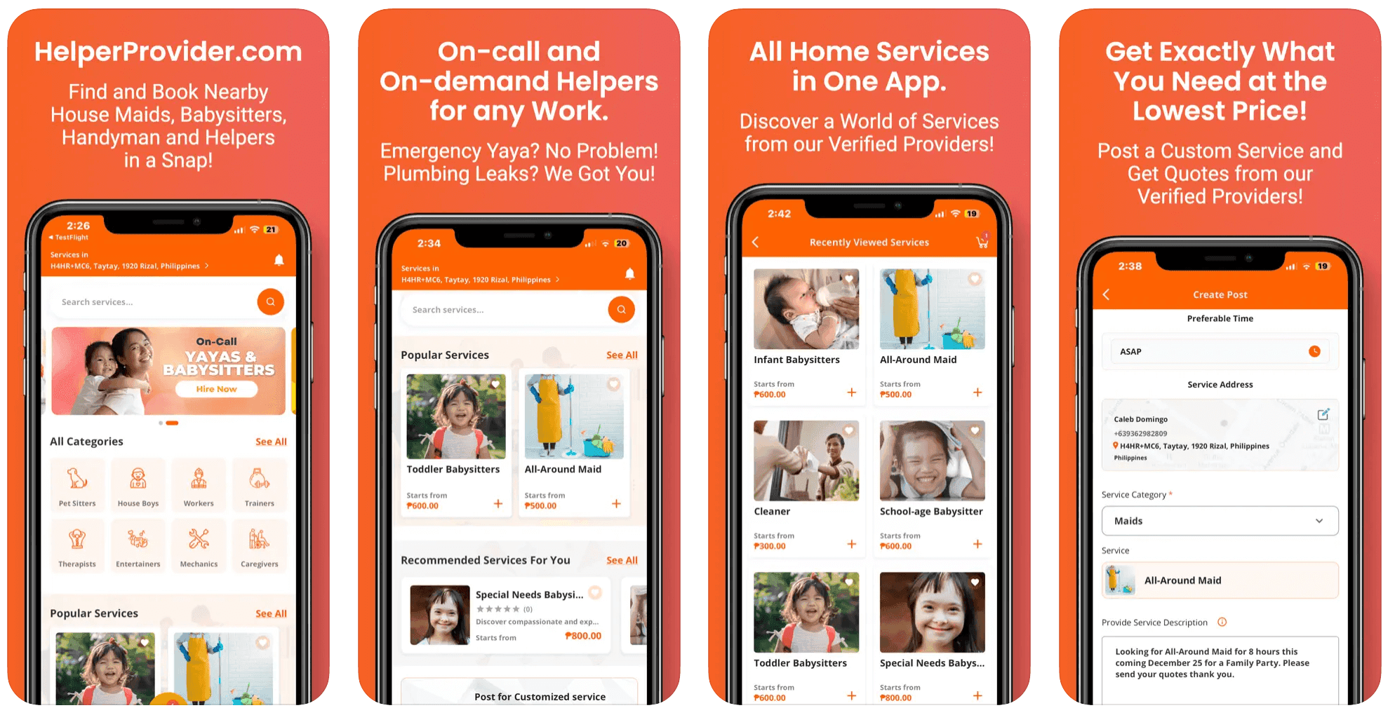 HelperProvider.com — Services marketplace on web, plus a mobile app built by VenderIT