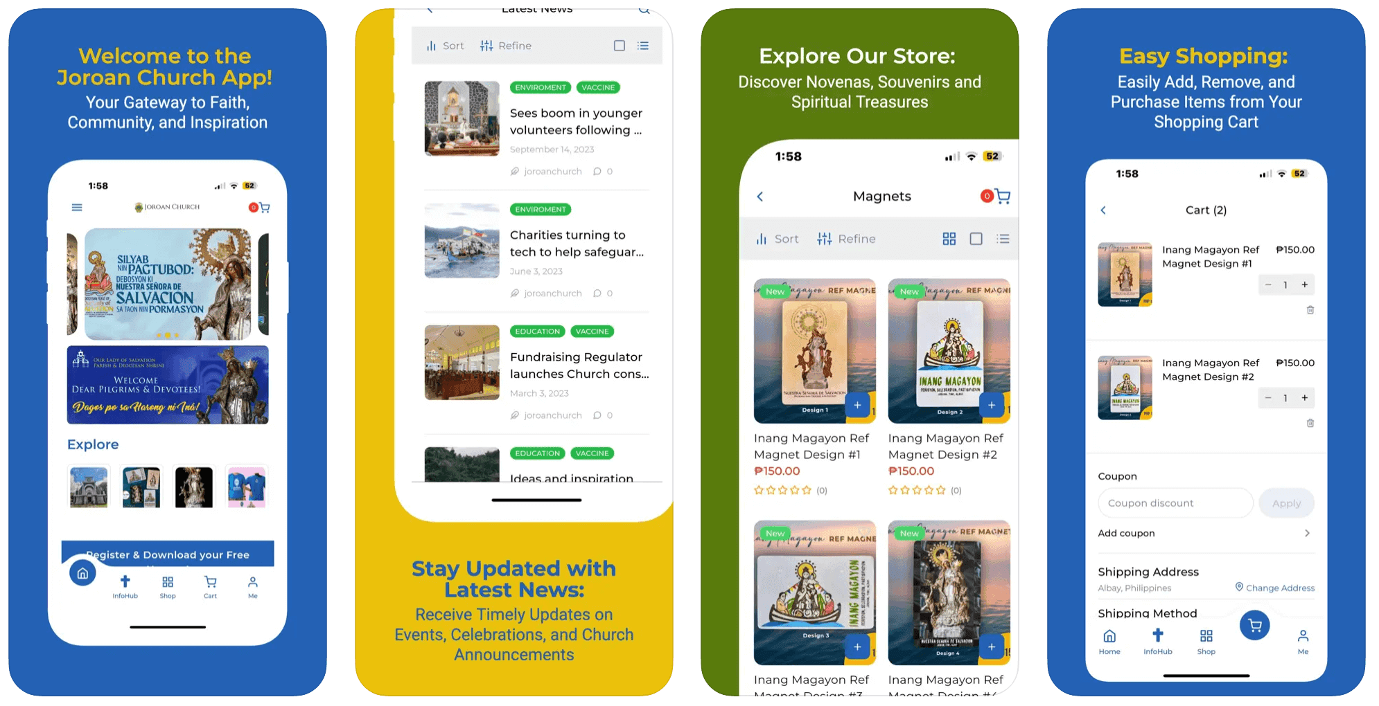 Joroan Church — Parish and shrine app with a news feed and a store built by VenderIT
