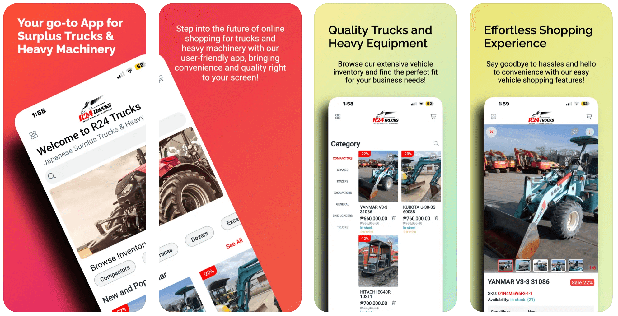 R24 Trucks — Online store for surplus trucks and heavy equipment built by VenderIT