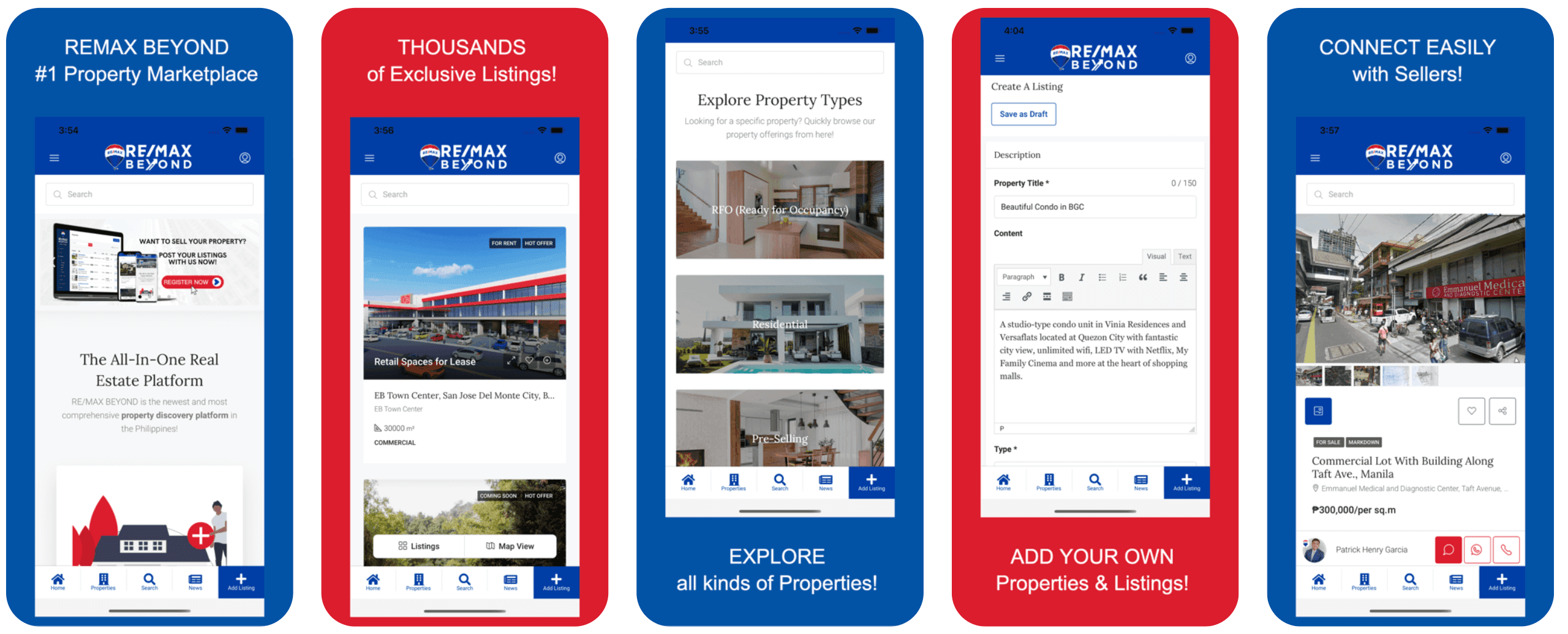 RE/MAX BEYOND — Property marketplace app with a map view and a listing builder built by VenderIT